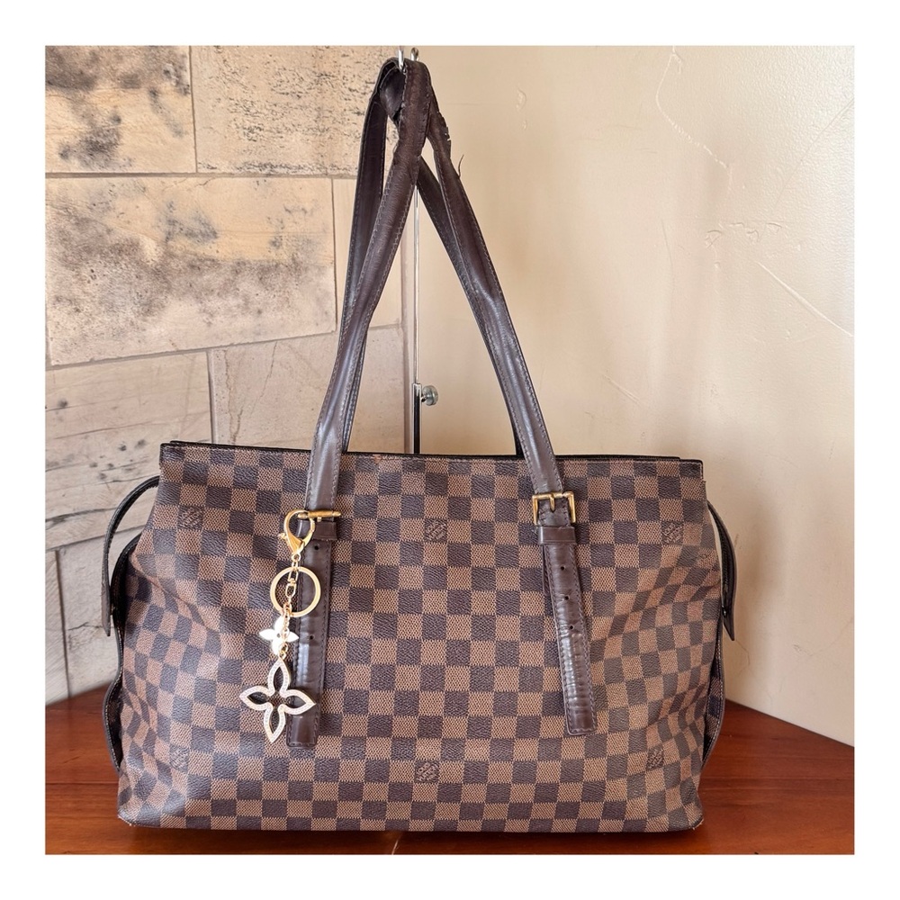 💙CLASSY💙Louis Vuitton Damier Chelsea Ebene Tote Bag Shoulder Bag